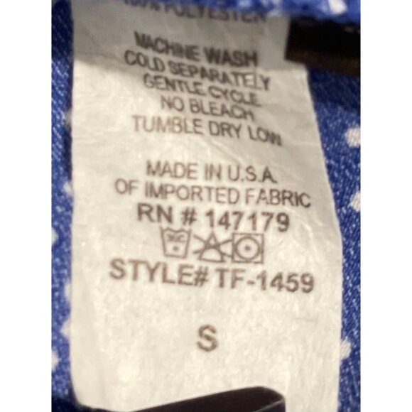 Allison Joy Blue Polka Dot Off-Shoulder Blouse Womens S - Picture 10 of 13